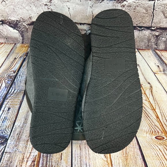 Hurley Women's Gray Soft Sherpa Lined Memory Foam Slippers Size Large (10-11) - Picture 6 of 9